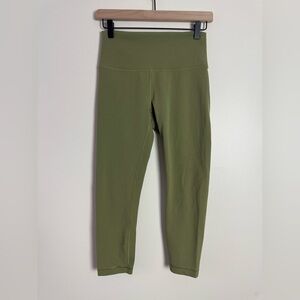 Lululemon Womens Wunder Train Athletic Legging Pant Size 8 Green Gym Workout